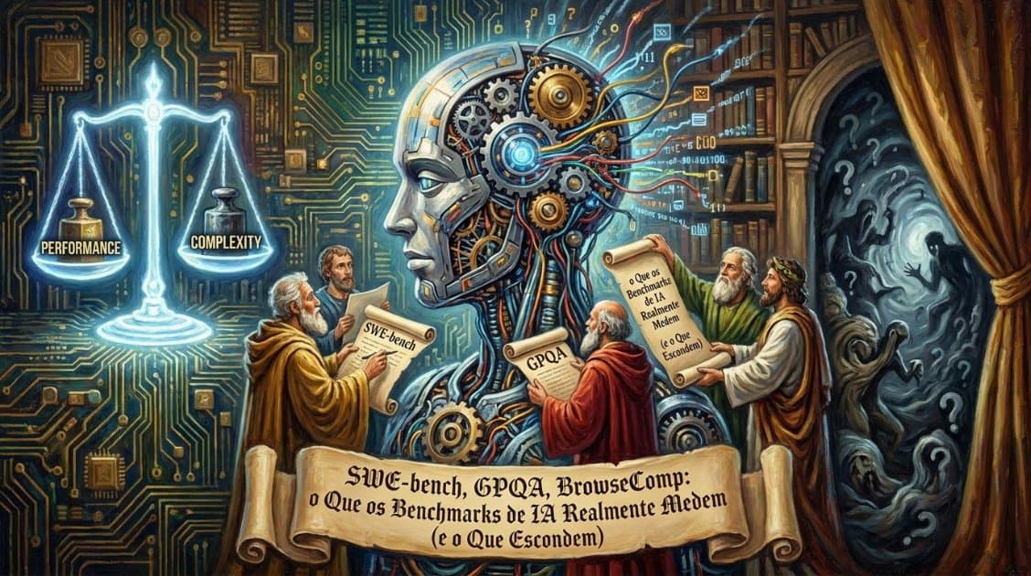 SWE-bench, GPQA, BrowseComp: o Que os Benchmarks de IA Realmente Medem (e o Que Escondem)